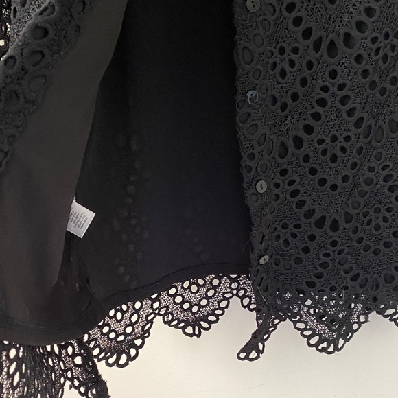 Joie Navy Crochet Women's Blouse - Picture 3 of 6